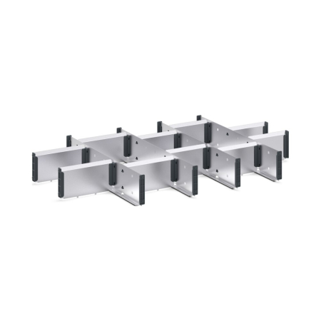 cubio adjustable metal divider kit 15 compartment - WxDxH: 800x525x100mm - galvanised steel