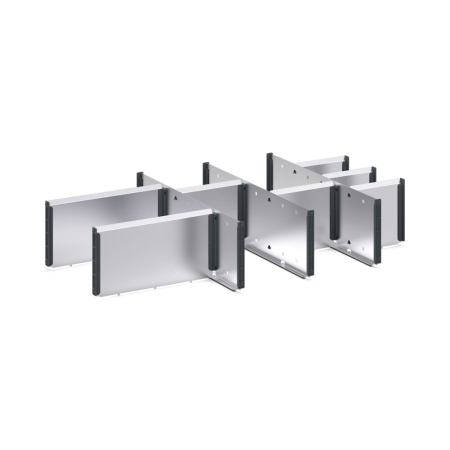 cubio adjustable metal divider kit 11 compartment - WxDxH: 800x525x150mm - galvanised steel