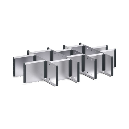 cubio adjustable metal divider kit 15 compartment - WxDxH: 800x525x150mm - galvanised steel
