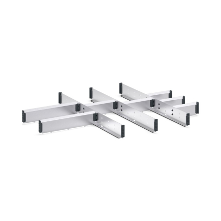 cubio adjustable metal divider kit 11 compartment - WxDxH: 800x650x75mm - galvanised steel
