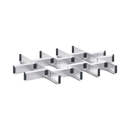 cubio adjustable metal divider kit 15 compartment - WxDxH: 800x650x75mm - galvanised steel