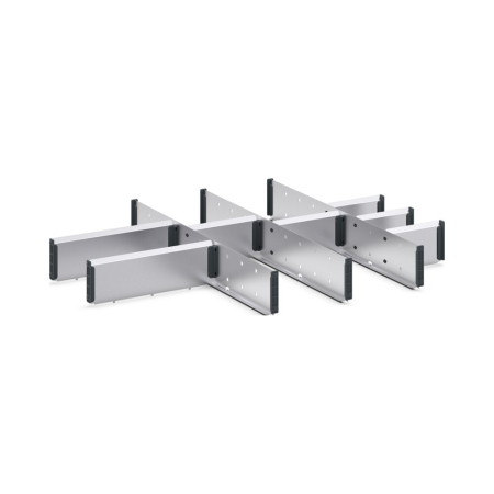 cubio adjustable metal divider kit 11 compartment - WxDxH: 800x650x100mm - galvanised steel