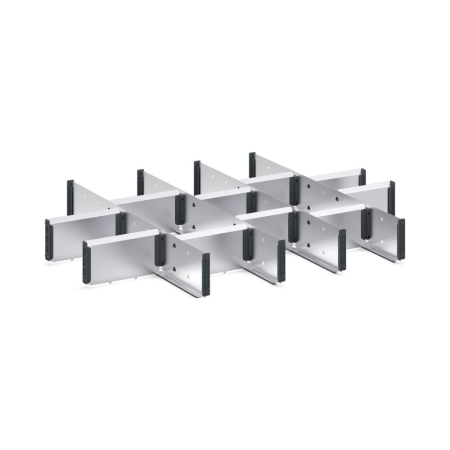 cubio adjustable metal divider kit 15 compartment - WxDxH: 800x650x100mm - galvanised steel