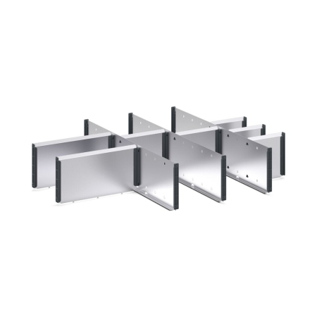 cubio adjustable metal divider kit 11 compartment - WxDxH: 800x650x150mm - galvanised steel