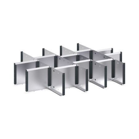 cubio adjustable metal divider kit 15 compartment - WxDxH: 800x650x150mm - galvanised steel