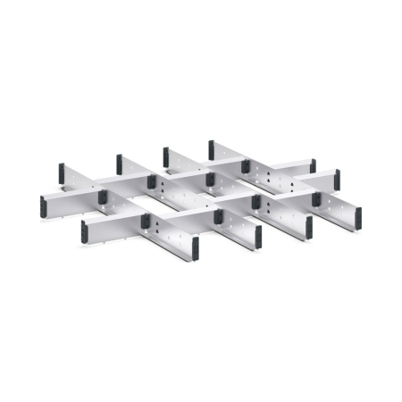 cubio adjustable metal divider kit 15 compartment - WxDxH: 800x750x75mm - galvanised steel