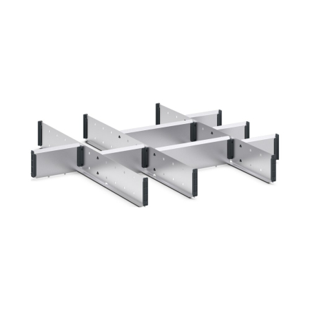 cubio adjustable metal divider kit 11 compartment - WxDxH: 800x750x100mm - galvanised steel