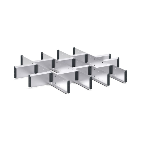 cubio adjustable metal divider kit 15 compartment - WxDxH: 800x750x100mm - galvanised steel