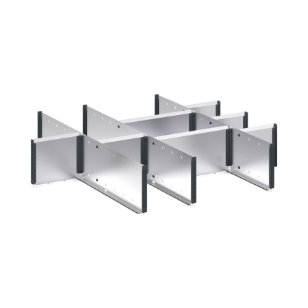 cubio adjustable metal divider kit 11 compartment - WxDxH: 800x750x150mm - galvanised steel