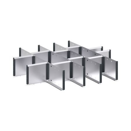 cubio adjustable metal divider kit 15 compartment - WxDxH: 800x750x150mm - galvanised steel