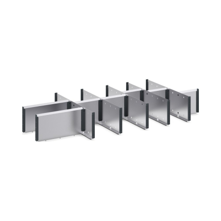 cubio adjustable metal divider kit 13 compartment - WxDxH: 1050x525x150mm - galvanised steel