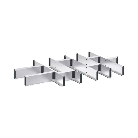 cubio adjustable metal divider kit 13 compartment - WxDxH: 1050x650x100mm - galvanised steel