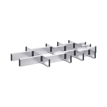 cubio adjustable metal divider kit 16 compartment - WxDxH: 1050x650x100mm - galvanised steel
