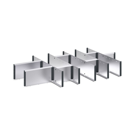 cubio adjustable metal divider kit 13 compartment - WxDxH: 1050x650x150mm - galvanised steel