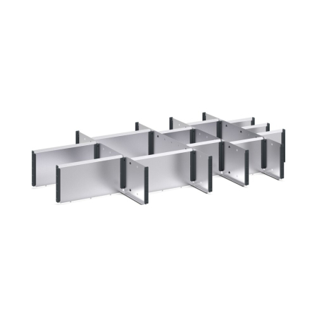 cubio adjustable metal divider kit 16 compartment - WxDxH: 1050x650x150mm - galvanised steel