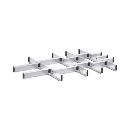 cubio adjustable metal divider kit 16 compartment - WxDxH: 1050x750x75mm - galvanised steel