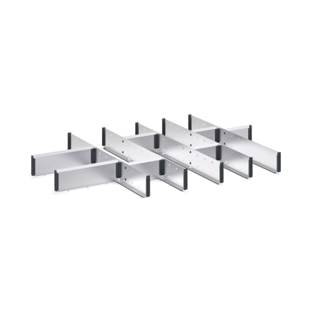 cubio adjustable metal divider kit 13 compartment - WxDxH: 1050x750x100mm - galvanised steel