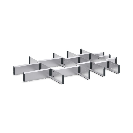 cubio adjustable metal divider kit 16 compartment - WxDxH: 1050x750x100mm - galvanised steel
