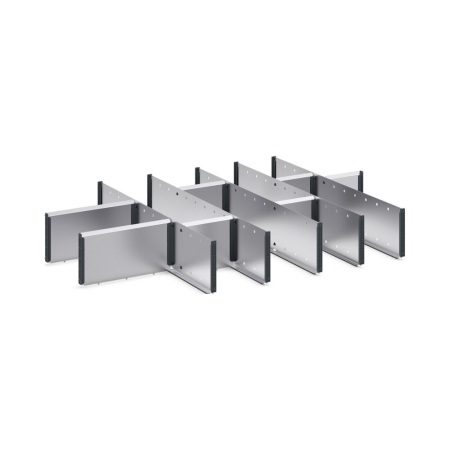 cubio adjustable metal divider kit 13 compartment - WxDxH: 1050x750x150mm - galvanised steel