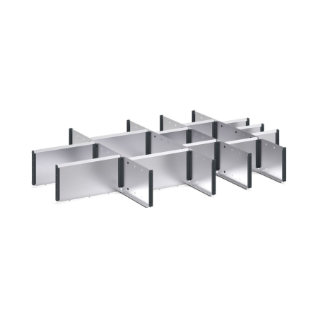cubio adjustable metal divider kit 16 compartment - WxDxH: 1050x750x150mm - galvanised steel