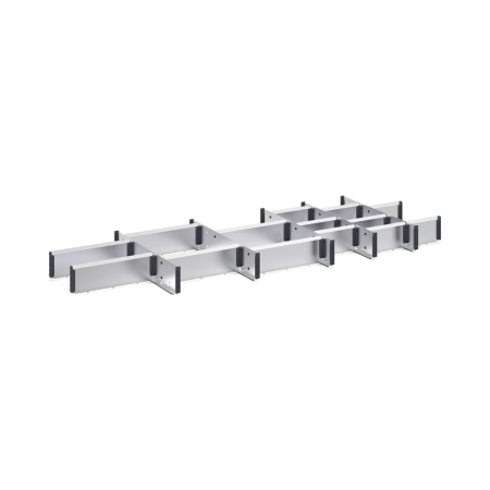 cubio adjustable metal divider kit 20 compartment - WxDxH: 1300x525x100mm - galvanised steel