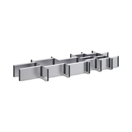 cubio adjustable metal divider kit 20 compartment - WxDxH: 1300x525x150mm - galvanised steel
