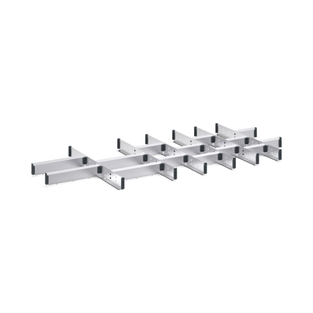 cubio adjustable metal divider kit 21 compartment - WxDxH: 1300x650x75mm - galvanised steel