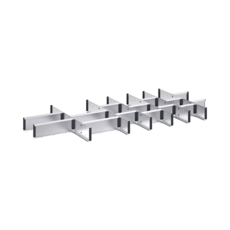 cubio adjustable metal divider kit 21 compartment - WxDxH: 1300x650x100mm - galvanised steel