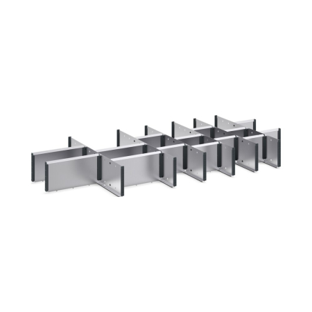 cubio adjustable metal divider kit 21 compartment - WxDxH: 1300x650x150mm - galvanised steel