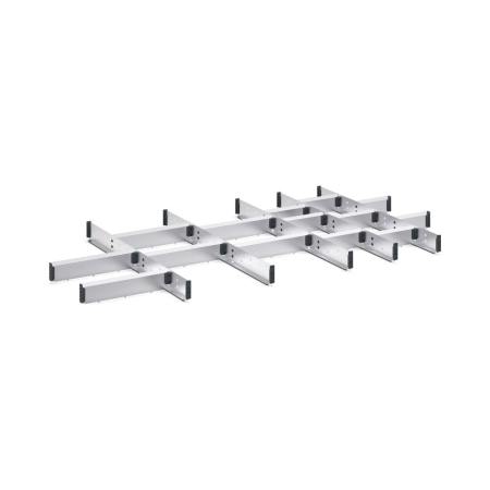 cubio adjustable metal divider kit 20 compartment - WxDxH: 1300x750x75mm - galvanised steel