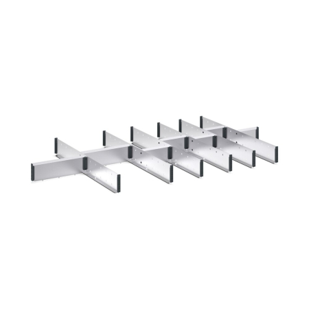 cubio adjustable metal divider kit 14 compartment - WxDxH: 1300x750x100mm - galvanised steel
