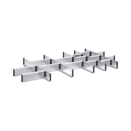 cubio adjustable metal divider kit 20 compartment - WxDxH: 1300x750x100mm - galvanised steel