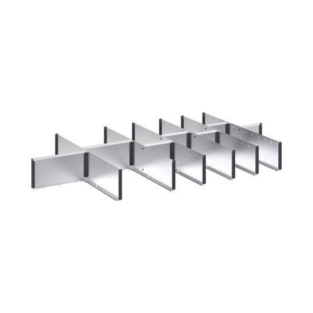 cubio adjustable metal divider kit 14 compartment - WxDxH: 1300x750x150mm - galvanised steel