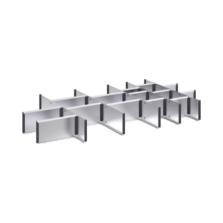 cubio adjustable metal divider kit 20 compartment - WxDxH: 1300x750x150mm - galvanised steel