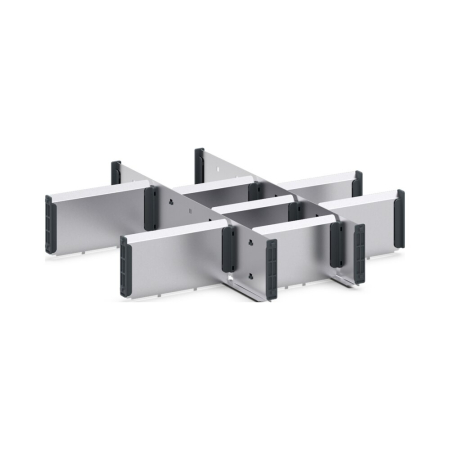 cubio adjustable metal divider kit 10 compartment - WxDxH: 525x525x100mm - galvanised steel