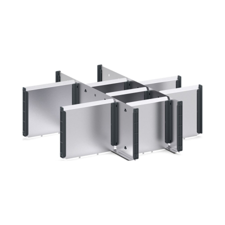 cubio adjustable metal divider kit 10 compartment - WxDxH: 525x525x150mm - galvanised steel