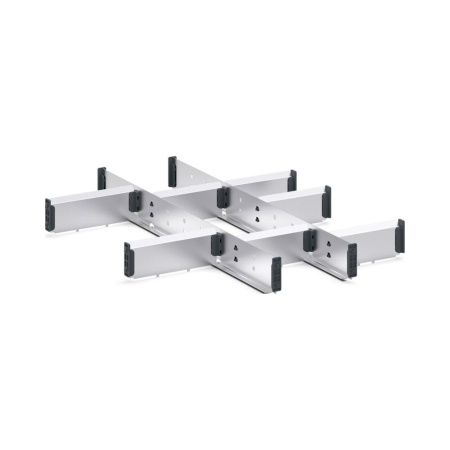 cubio adjustable metal divider kit 10 compartment - WxDxH: 525x650x75mm - galvanised steel