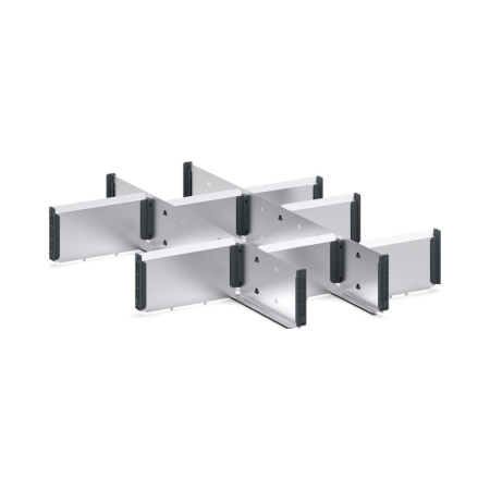 cubio adjustable metal divider kit 10 compartment - WxDxH: 525x650x100mm - galvanised steel