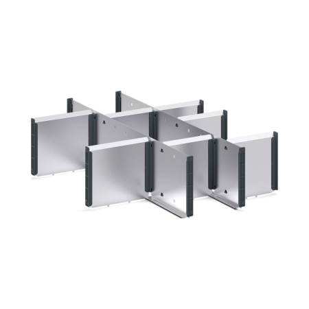 cubio adjustable metal divider kit 10 compartment - WxDxH: 525x650x150mm - galvanised steel