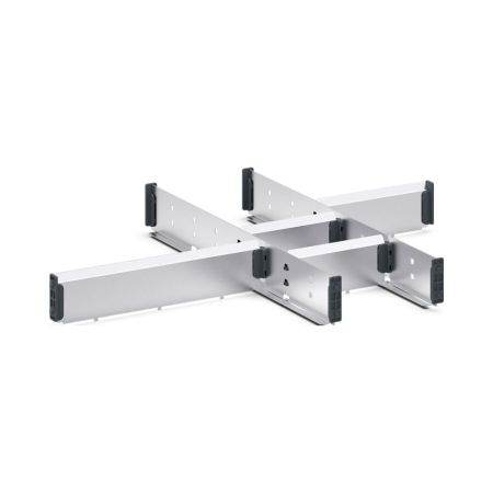 cubio adjustable metal divider kit 7 compartment - WxDxH: 650x525x75mm - galvanised steel