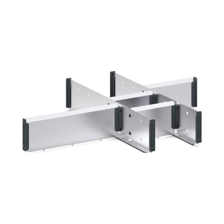 cubio adjustable metal divider kit 7 compartment - WxDxH: 650x525x100mm - galvanised steel