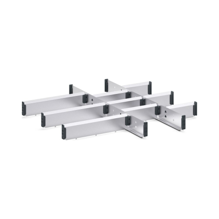 cubio adjustable metal divider kit 12 compartment - WxDxH: 650x650x75mm - galvanised steel