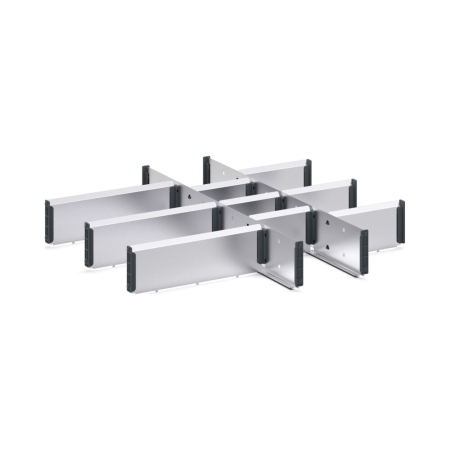 cubio adjustable metal divider kit 12 compartment - WxDxH: 650x650x100mm - galvanised steel