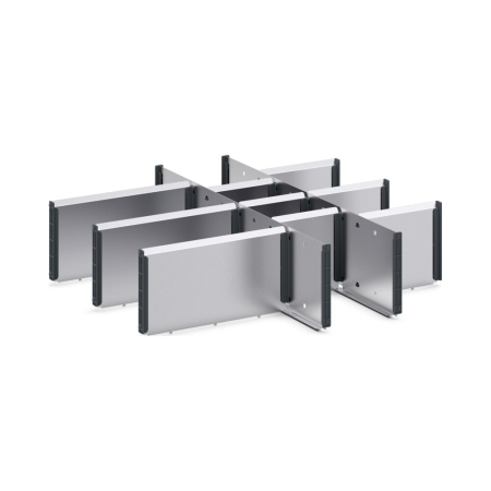 cubio adjustable metal divider kit 12 compartment - WxDxH: 650x650x150mm - galvanised steel