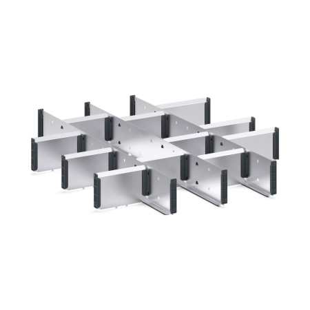 cubio adjustable metal divider kit 15 compartment - WxDxH: 650x750x100mm - galvanised steel