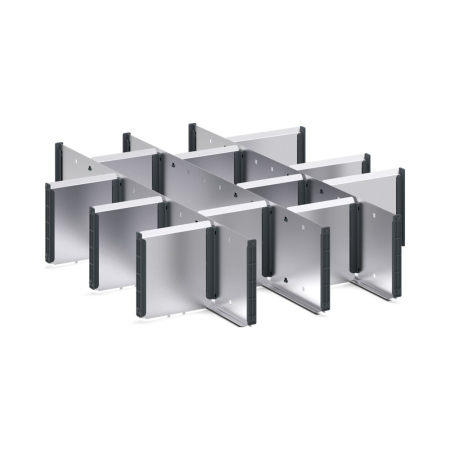 cubio adjustable metal divider kit 15 compartment - WxDxH: 650x750x150mm - galvanised steel