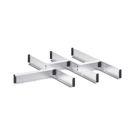 cubio adjustable metal divider kit 7 compartment - WxDxH: 800x650x75mm - galvanised steel