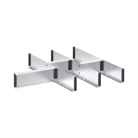 cubio adjustable metal divider kit 7 compartment - WxDxH: 800x650x100mm - galvanised steel