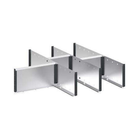 cubio adjustable metal divider kit 7 compartment - WxDxH: 800x650x150mm - galvanised steel