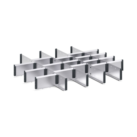 cubio adjustable metal divider kit 22 compartment - WxDxH: 800x750x100mm - galvanised steel
